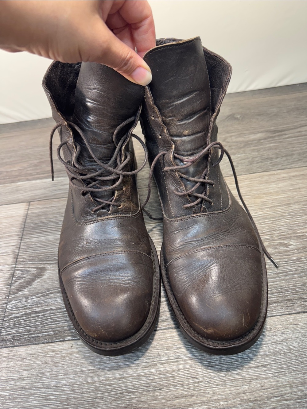 Banana Republic Brown Leather Lace-Up men’s boots Sz 10.5 (h182)